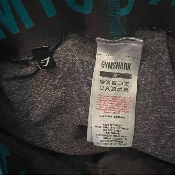 GYMSHARK FLEX - TIGHTS - WOMEN'S - CHARCOAL MARL/HYDRO TEAL/CHARCOAL size small - Picture 7 of 9